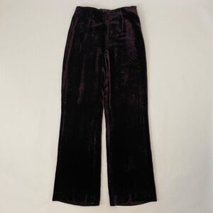 Vintage Ralph Lauren Purple Straight Leg Silk Velvet Pants Women's 2, 90's Y2K